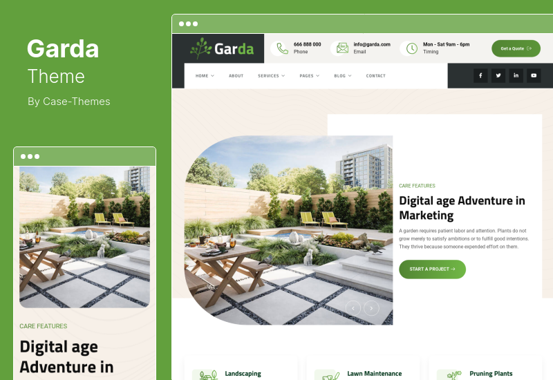 Garda Theme - การทำสวนและการจัดสวน WordPress Theme