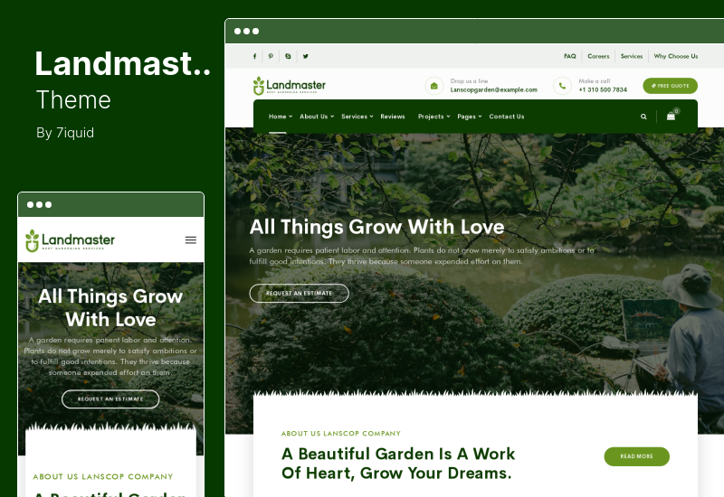 Landmaster Theme - Tema de WordPress para jardines y paisajismo