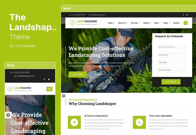 The Landshaper Theme - การทำสวนและการจัดสวน WordPress Theme