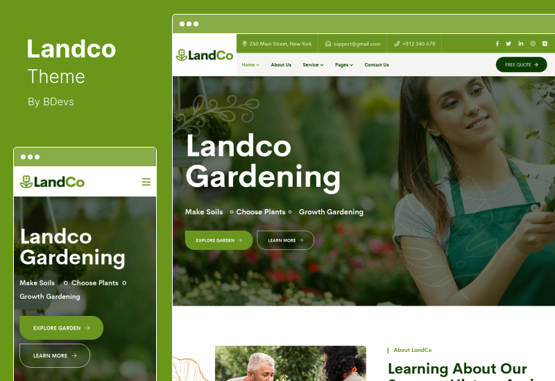 Tema Landco - Tema WordPress de jardim e paisagismo