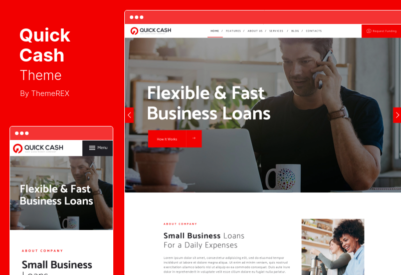 快速现金主题 - 贷款公司和财务顾问 WordPress 主题