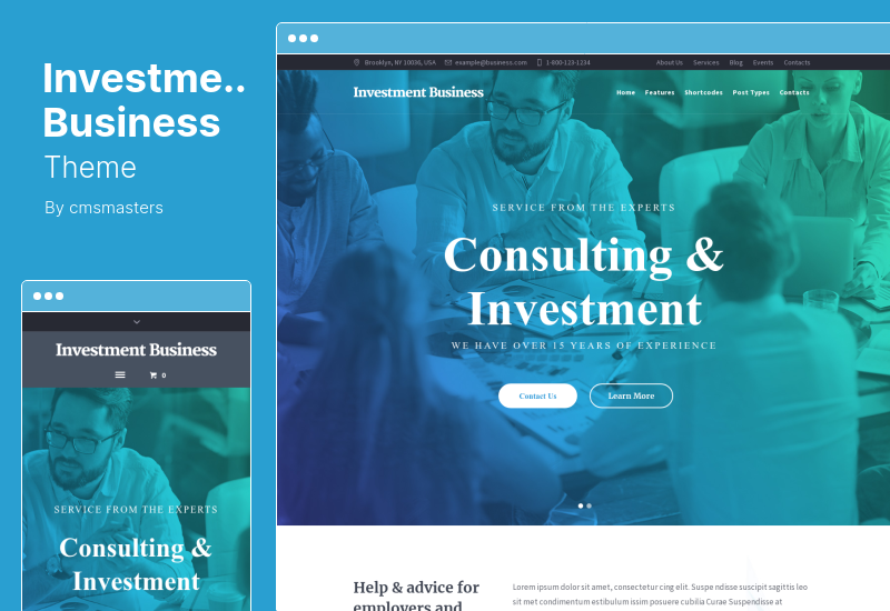 Investment Business Theme - WordPress-Theme für Finanzen und Beratung