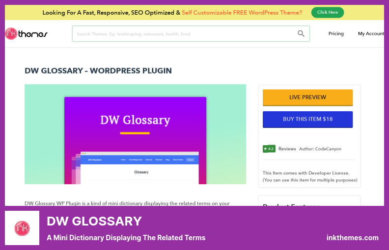 Plugin DW GLOSSARY - un mini dizionario che mostra i termini correlati