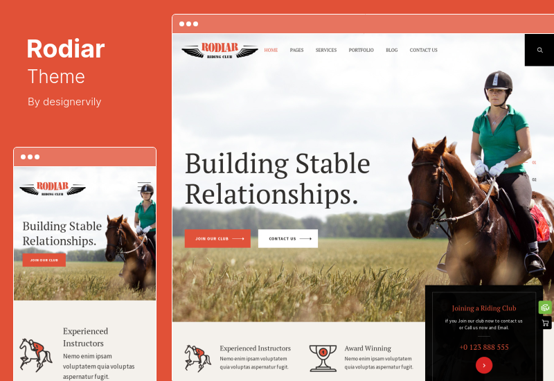 Motyw Rodiar - Motyw WordPress dla klubu Rider's