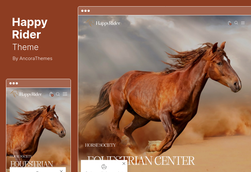 Happy Rider Theme - Horse School & Equestrian Center WordPress テーマ