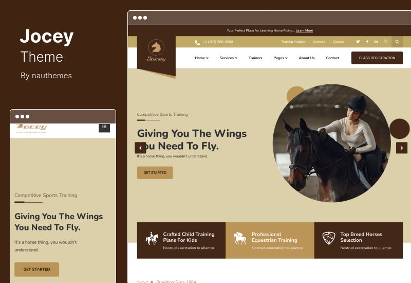 Jocey Theme - Tema de WordPress para club ecuestre y de equitación