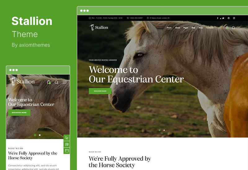 Stallion Theme - 乗馬クラブと乗馬学校の WordPess テーマ