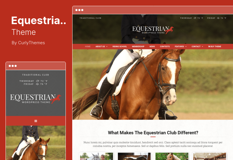 Tema equestre - Tema WordPress Cavalli e Scuderie