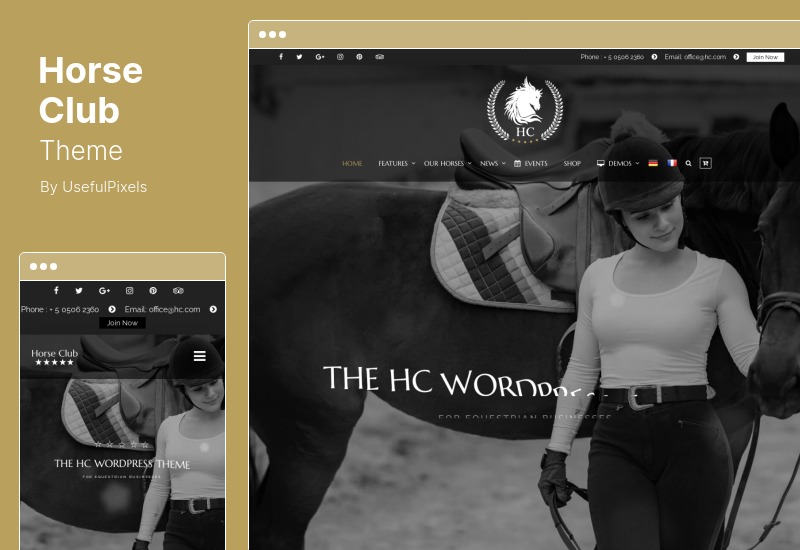 Tema Clube do Cavalo - Tema WordPress Equestre