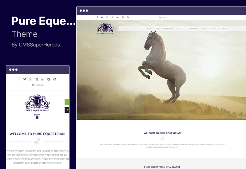 Pure Equestrian Theme - WordPress-Thema für Pferde- und Stallhofverwaltung