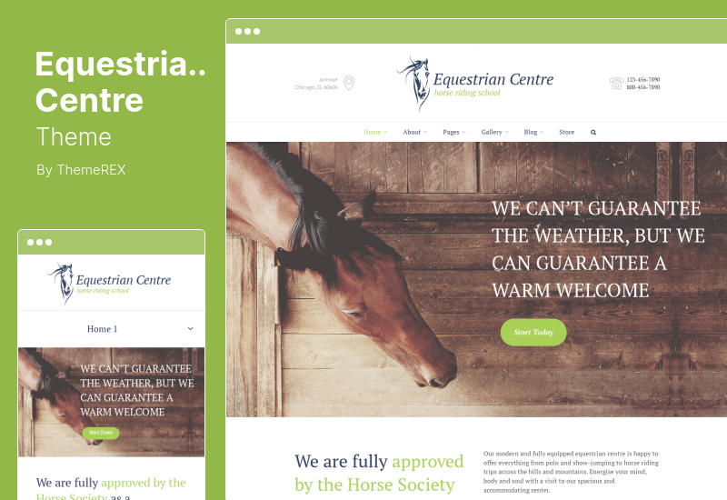 Tema Centro Equestre - Tema WordPress de Hipódromo para Centro Equestre e Escola de Equitação