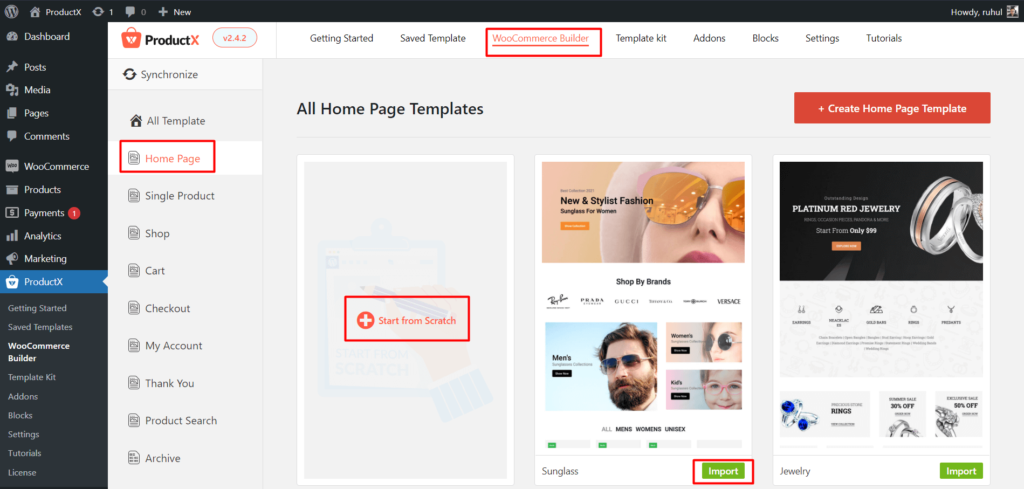 Home Page Template