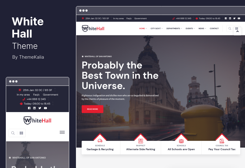 White Hall Theme - Муниципальная и правительственная тема WordPress