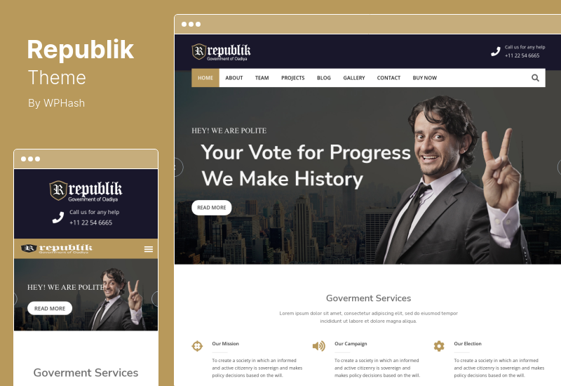 Republik Teması - Hükümet Portalı WordPress Teması