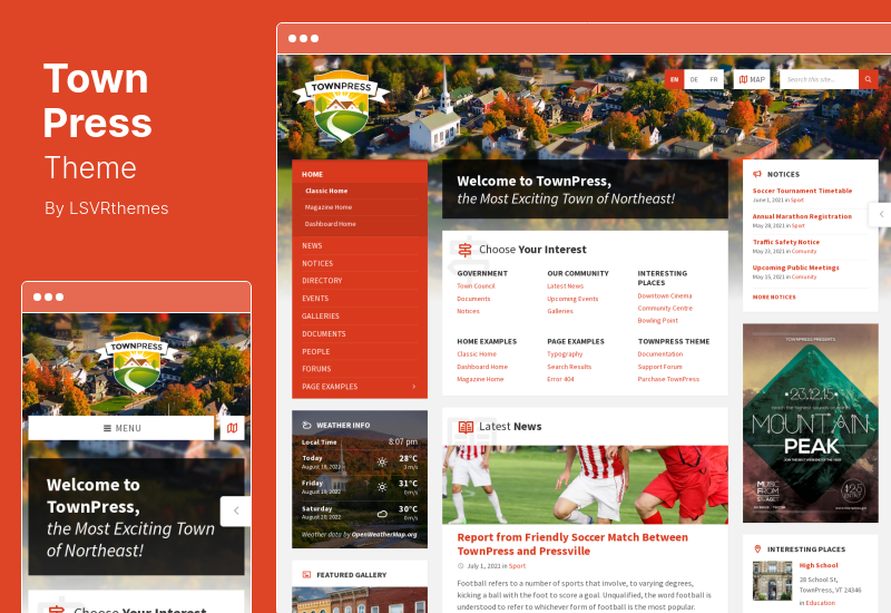 TownPress Theme - Tema de WordPress para municipios y gobiernos locales