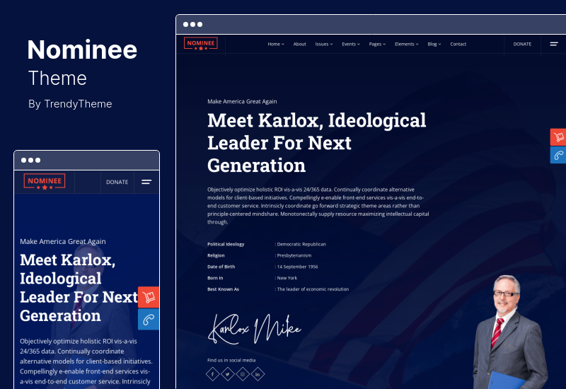 Nominee Theme - Tema político de WordPress para candidato/líder político