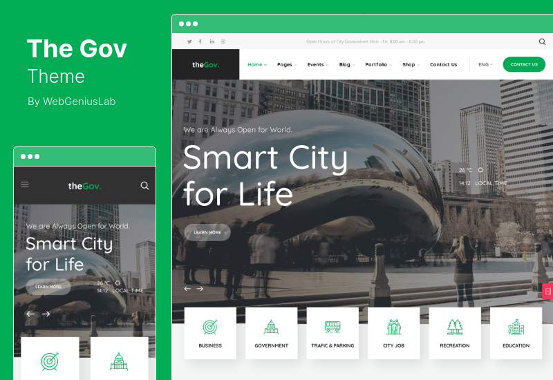 Tema TheGov - Tema WordPress Kota dan Pemerintah