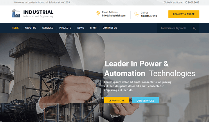 Manufacturing and Industrial WordPress Themes