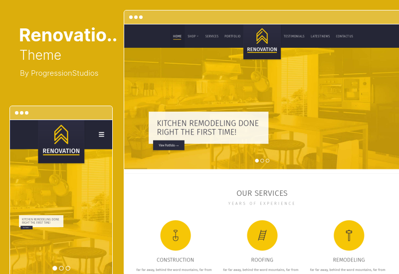 Renovation Theme - Тема WordPress для строительной компании