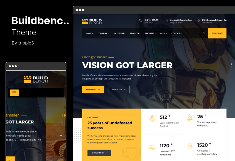 Buildbench Theme - ธีมการก่อสร้างอาคาร WordPress