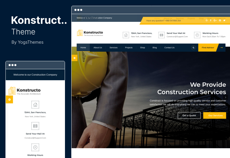 Konstructo Theme - Motyw WordPress Budownictwo i Architektura