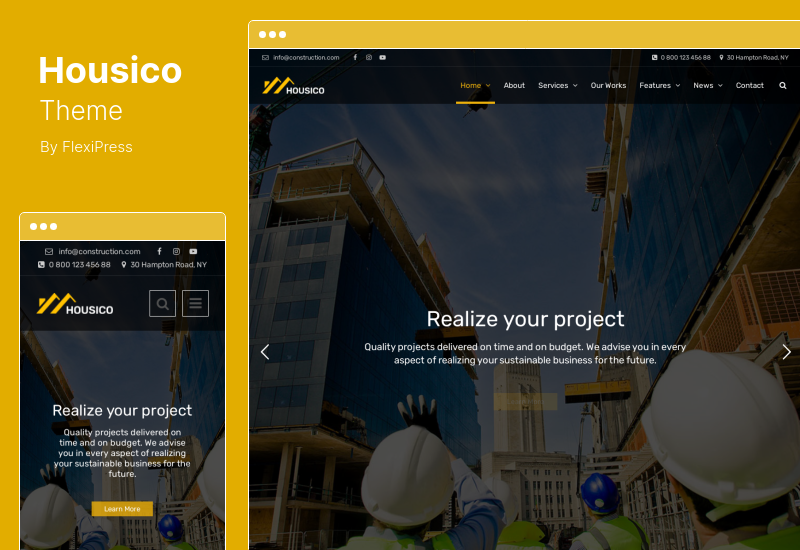 ธีม Housico - Ultimate Construction Building Company WordPress Theme