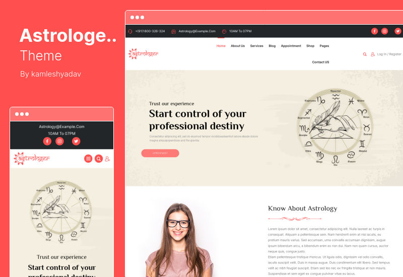 Motyw astrologa - motyw horoskopu i astrologii WordPress