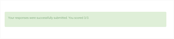 Formidable Forms を使用して作成されたカスタム スコア メッセージ