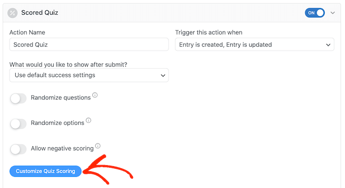 Configurar pontuação do questionário no WordPress