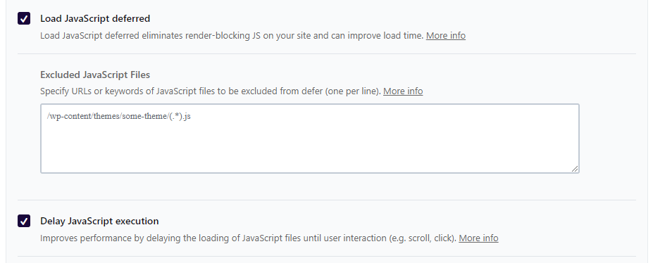 Différer et retarder JS - WP Rocket