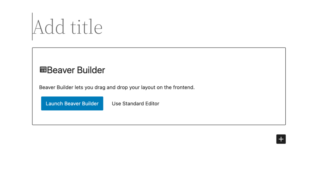 Avvia l'editor di Beaver Builder