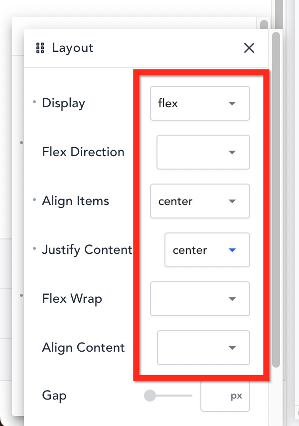 การจัดตำแหน่ง Flexbox ใน Breakdance