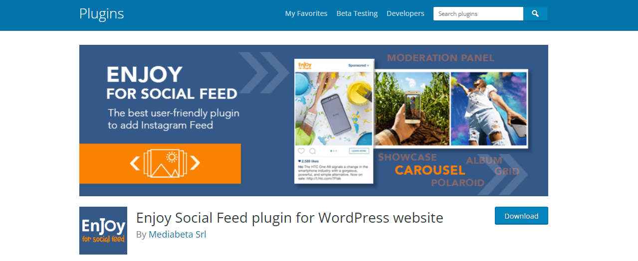 Enjoy for Social feed - WordPress Instagram Feed Plugins