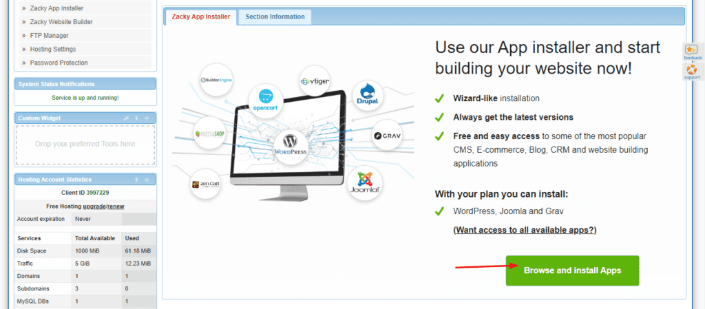 FreeHostingNoAds App Installer