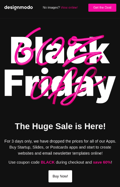 เทมเพลต Designmodo Black Friday