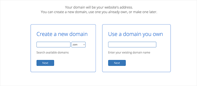 Entrez votre nom de domaine