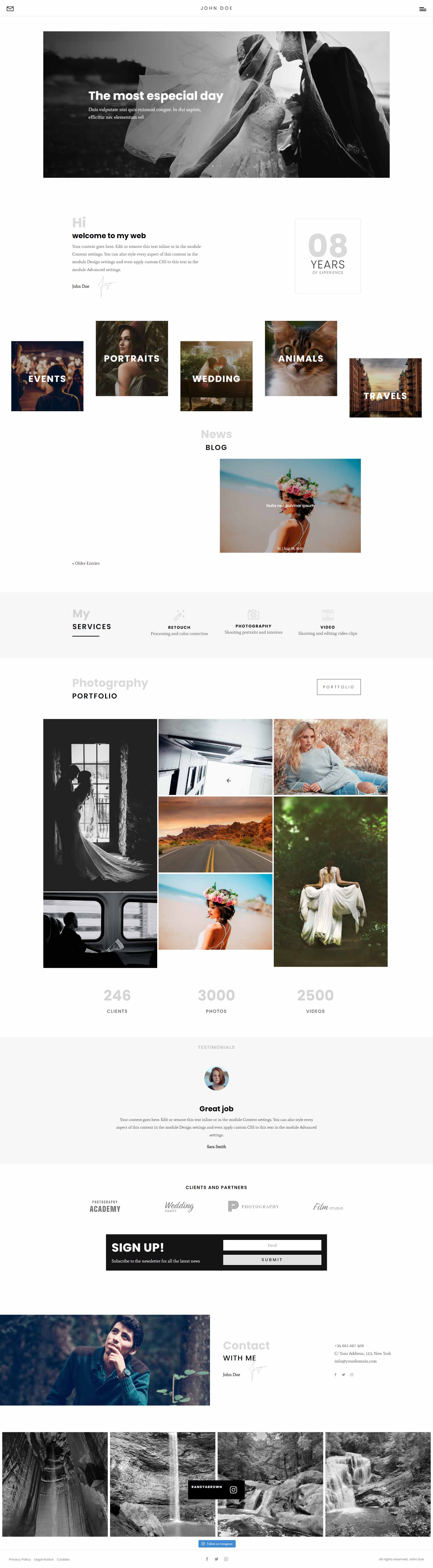 Divi Photography Portfolio – Homepages