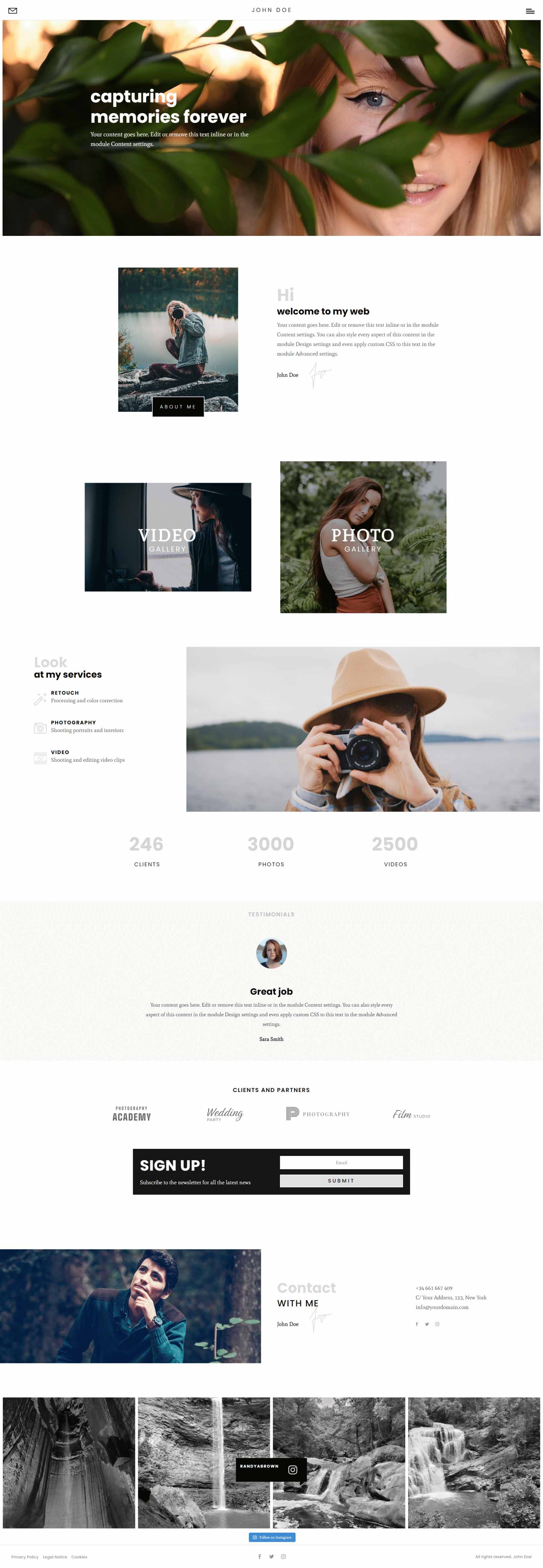 Divi Photography Portfolio – Homepages