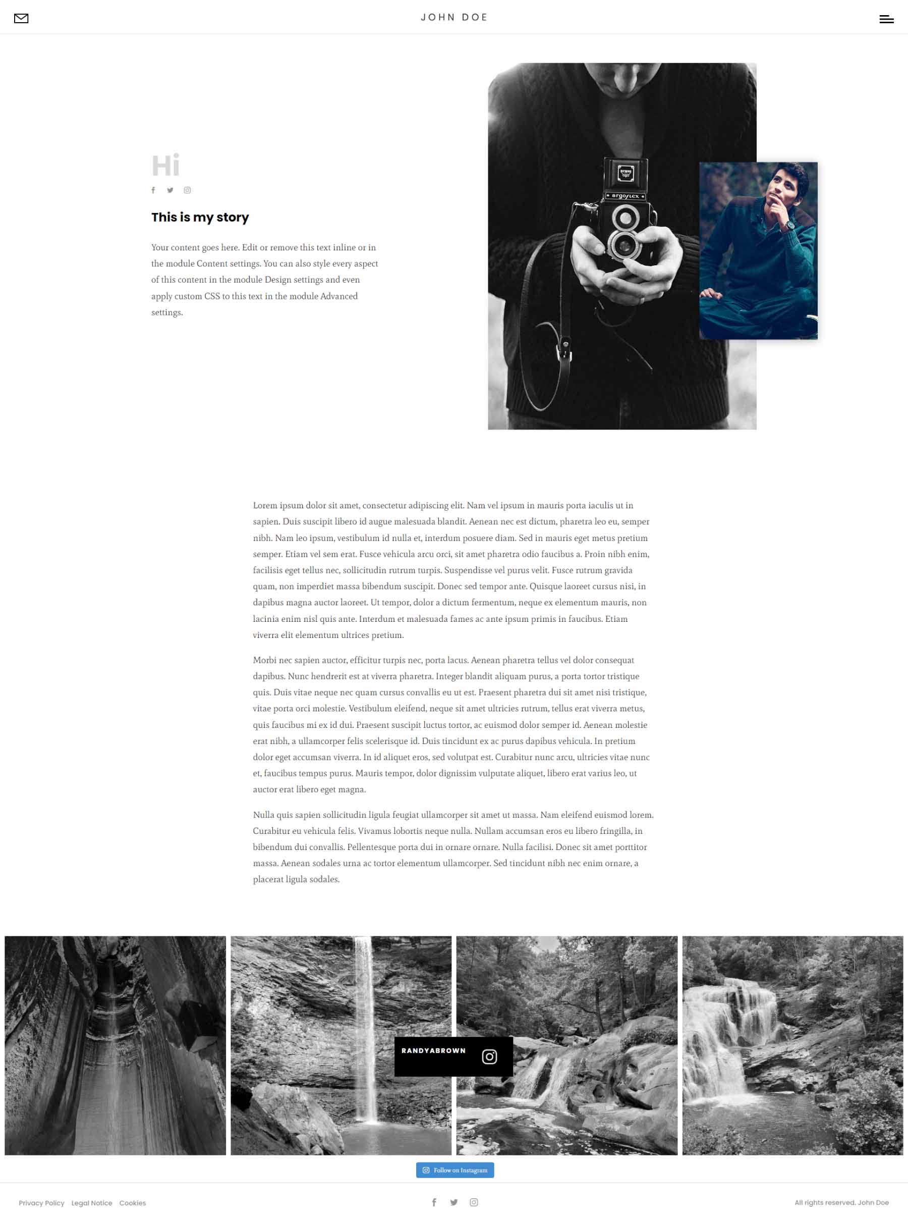 Divi Photography Portfolio- เพจเกี่ยวกับฉัน