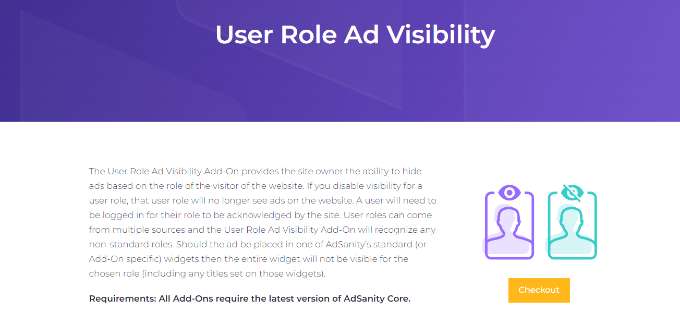 사용자 역할 광고 가시성 애드온