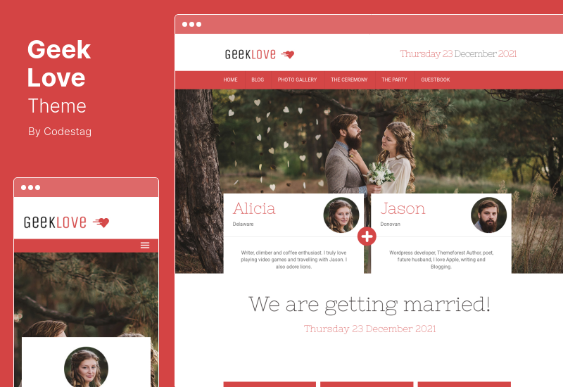 GeekLove Theme - Un tema de WordPress para bodas receptivo