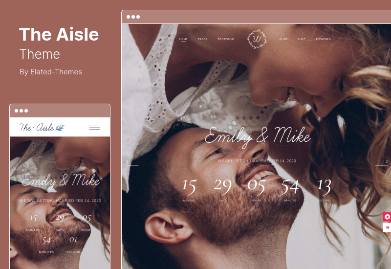 The Aisle Theme - Tema WordPress de casamento elegante