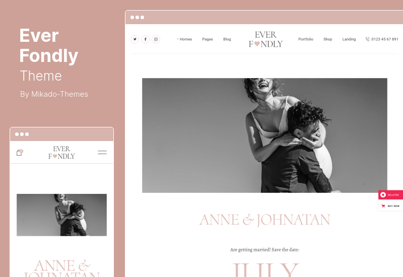 Ever Fondly Theme - ธีมงานแต่งงานของ WordPress