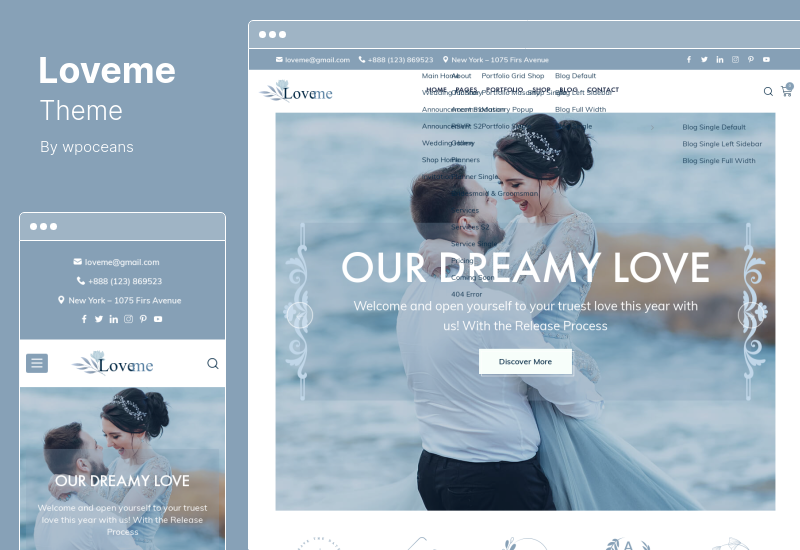 Loveme Theme - тема WordPress для свадеб и свадеб