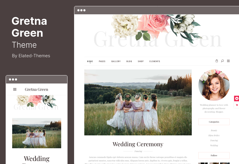 Gretna Green 테마 - 웨딩 WordPress 테마