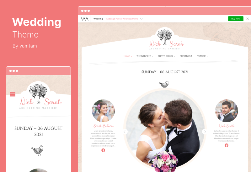 Tema de casamento - Tema WordPress de casamento