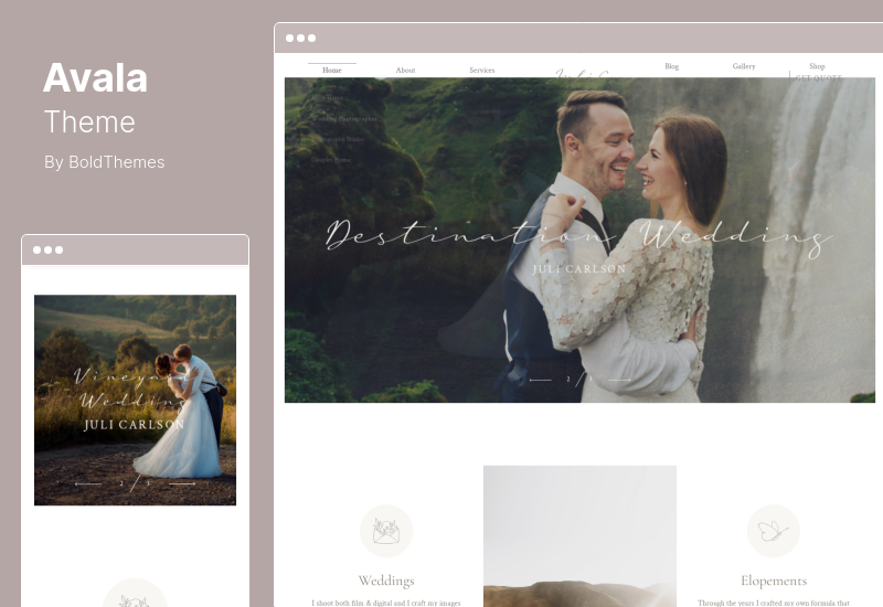 Tema Avala - Tema WordPress per matrimoni ed eventi