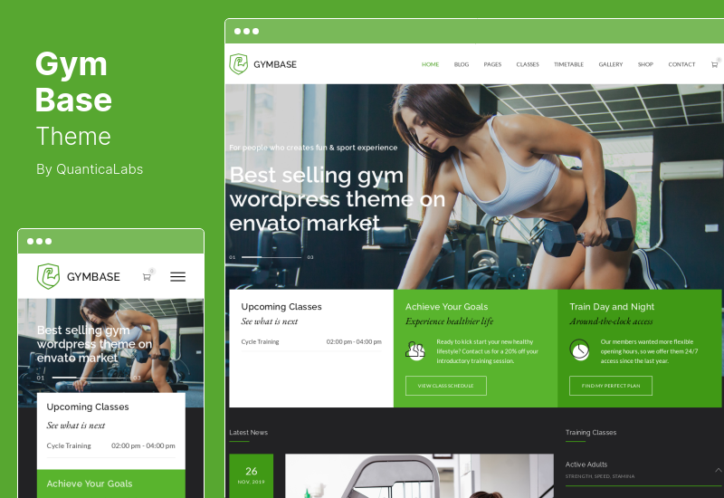 GymBase-Thema - WordPress-Thema für Fitnessstudio-Fitness