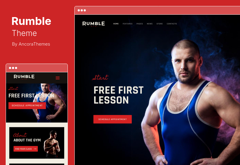 Rumble Theme - Boks i mieszane sztuki walki WordPress motyw