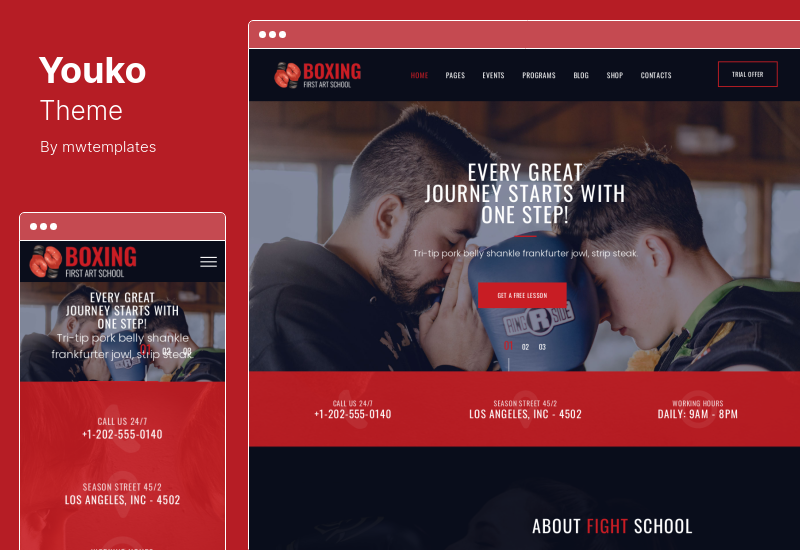 Tema Youko - Tema de WordPress para artes marciales